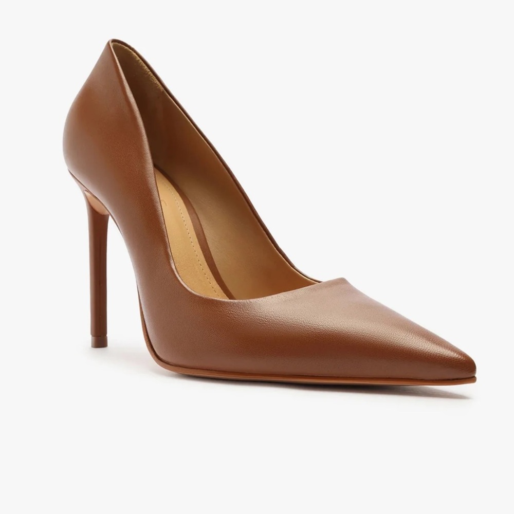 Schutz Lou Leather Pump in Wood
